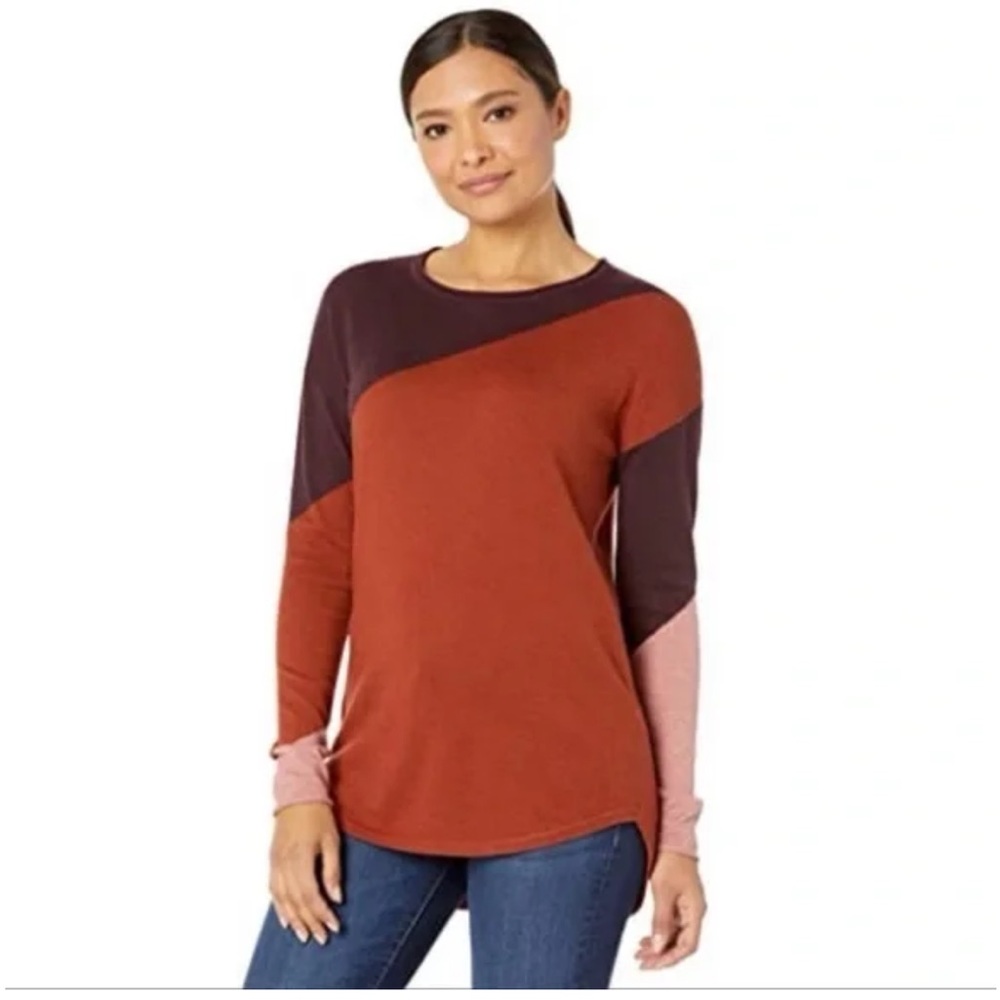 Smartwool Shadow Pine Colorblock Wool Blend Sweater Large